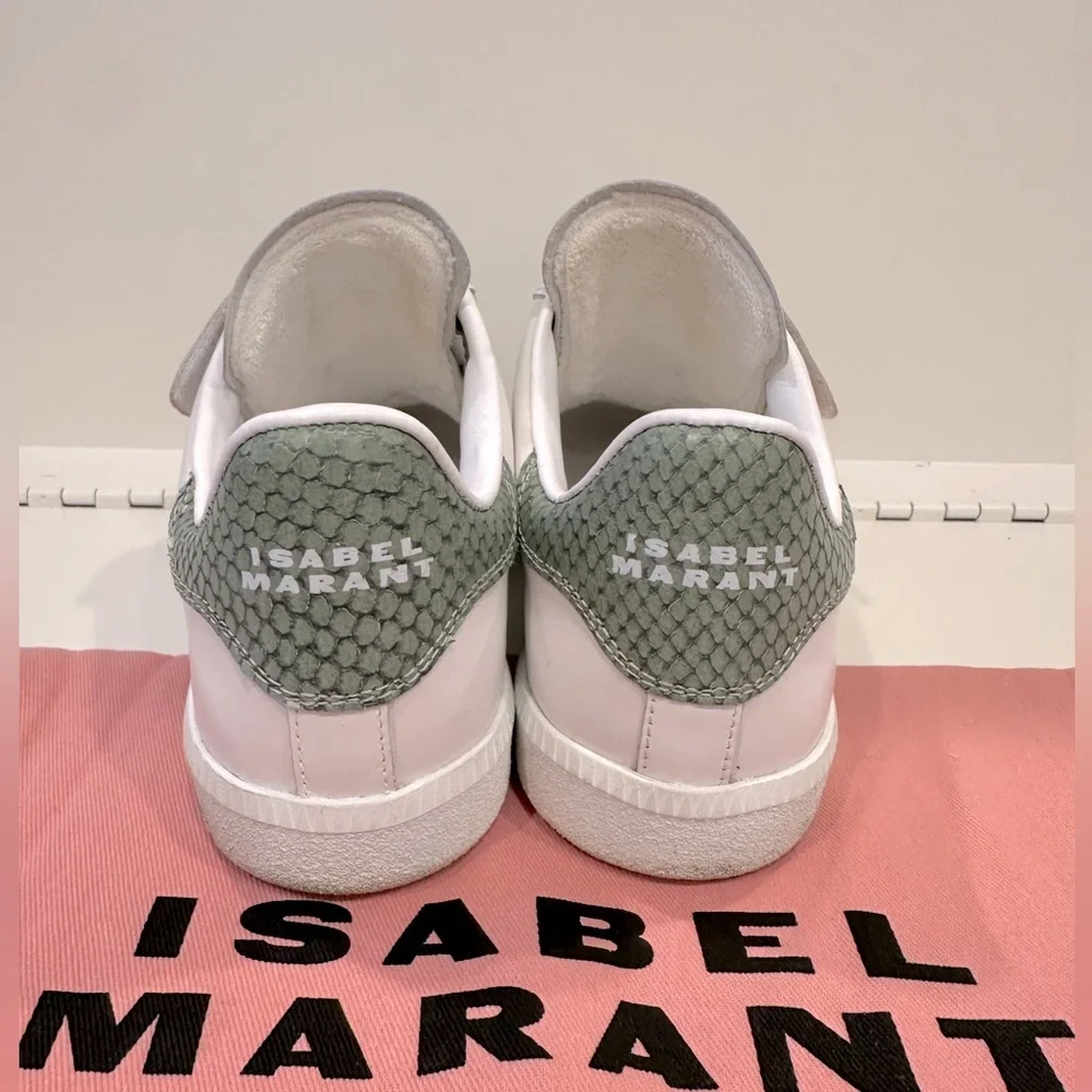 Isabel Marant White and Green Sneakers - Picture 2 of 6
